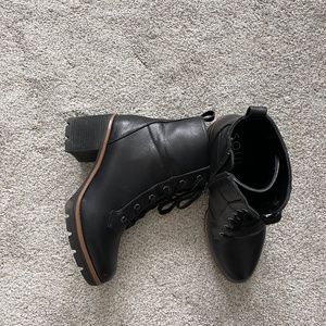 Black leather boots